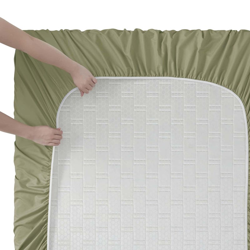 Clara Clark RV Queen Sheets, 6 Piece RV Sheets Set - Hotel Luxury Sheets for RV Bunks, Super Soft Bedding Set, Short Queen,Sage Green - Image 4